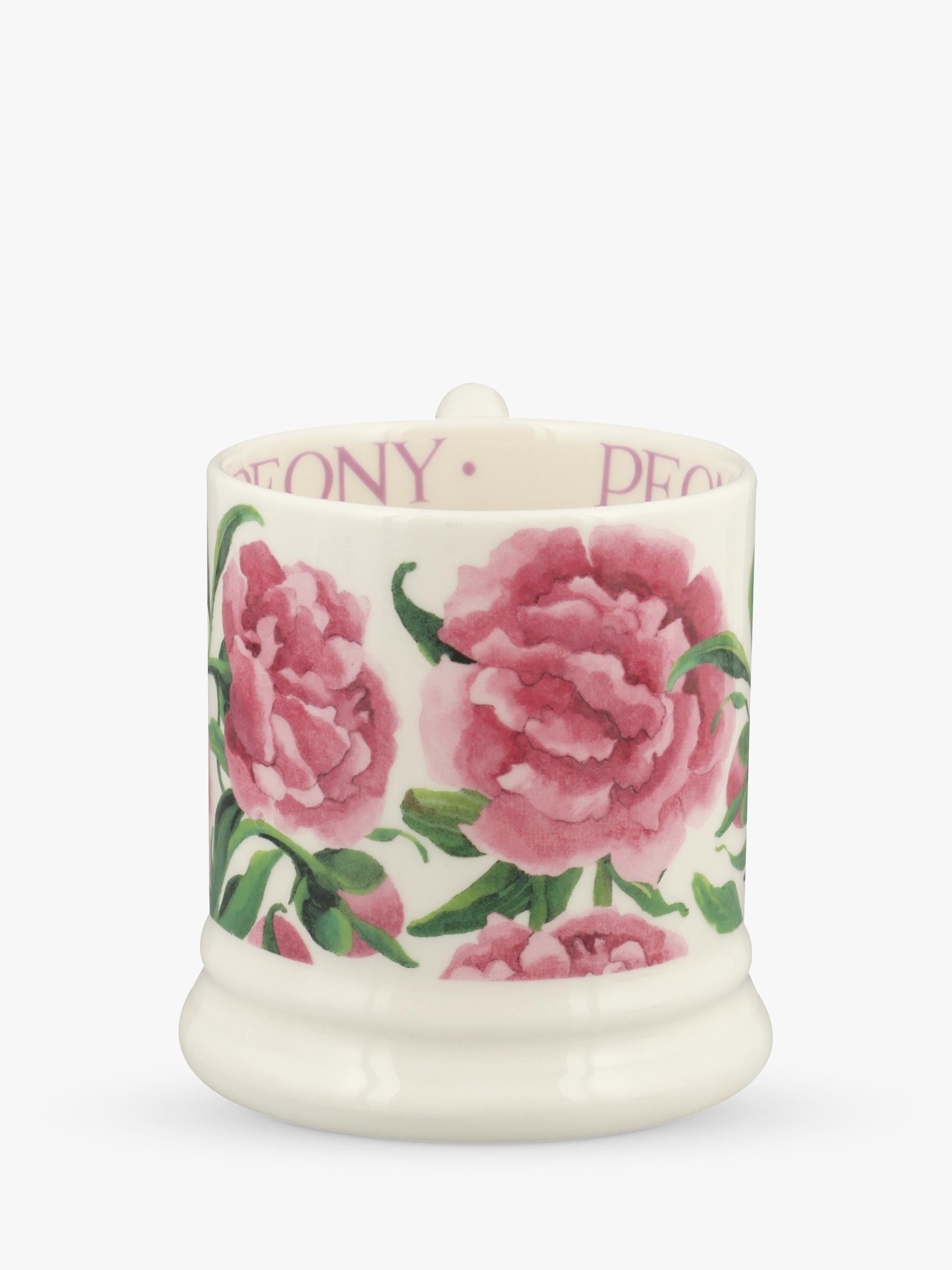 Emma Bridgewater earthenware mug pink peony floral 300ml - British product