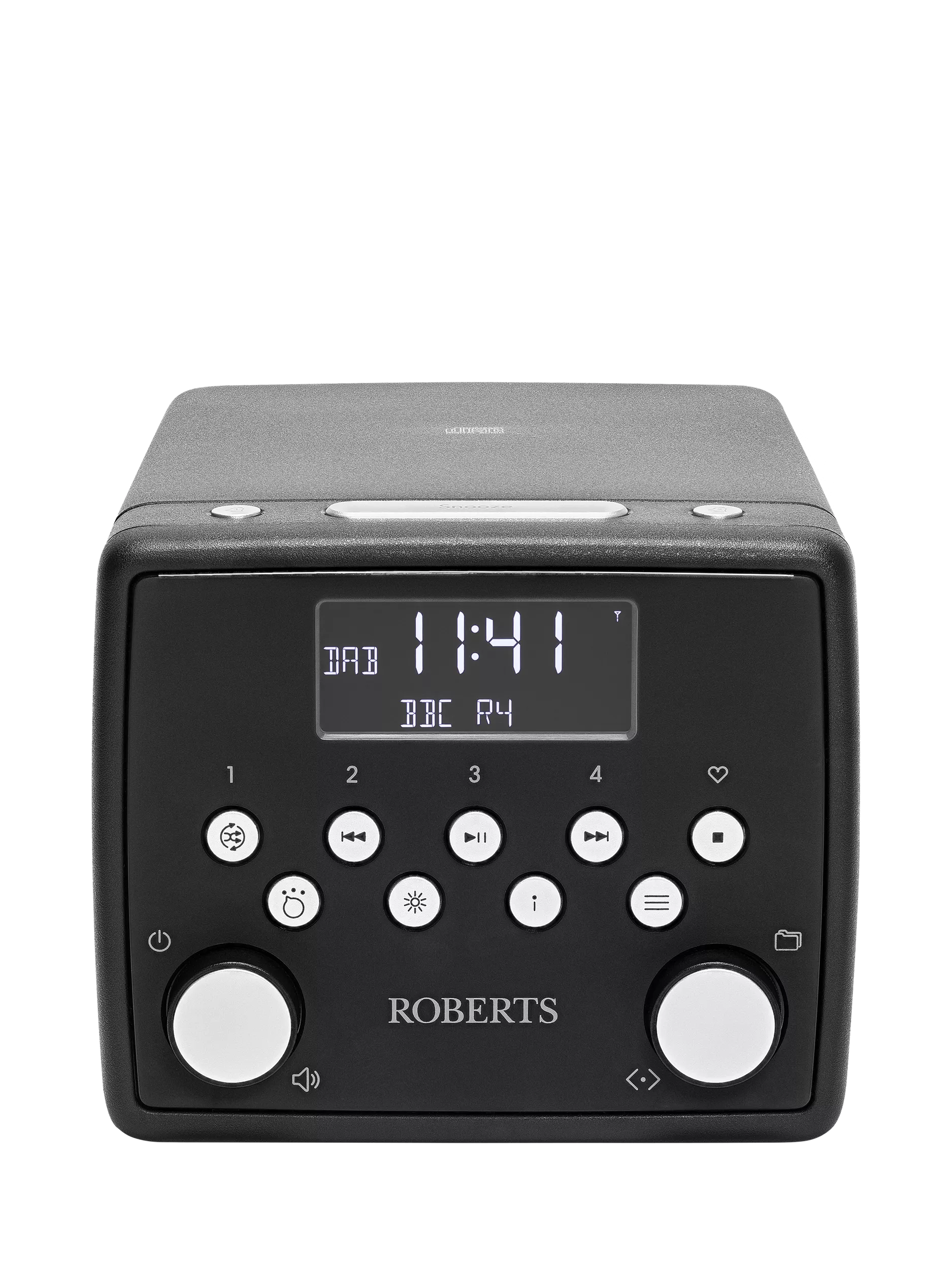 Roberts Sound49 DAB/DAB+/FM/CD Bluetooth Clock Radio, Black