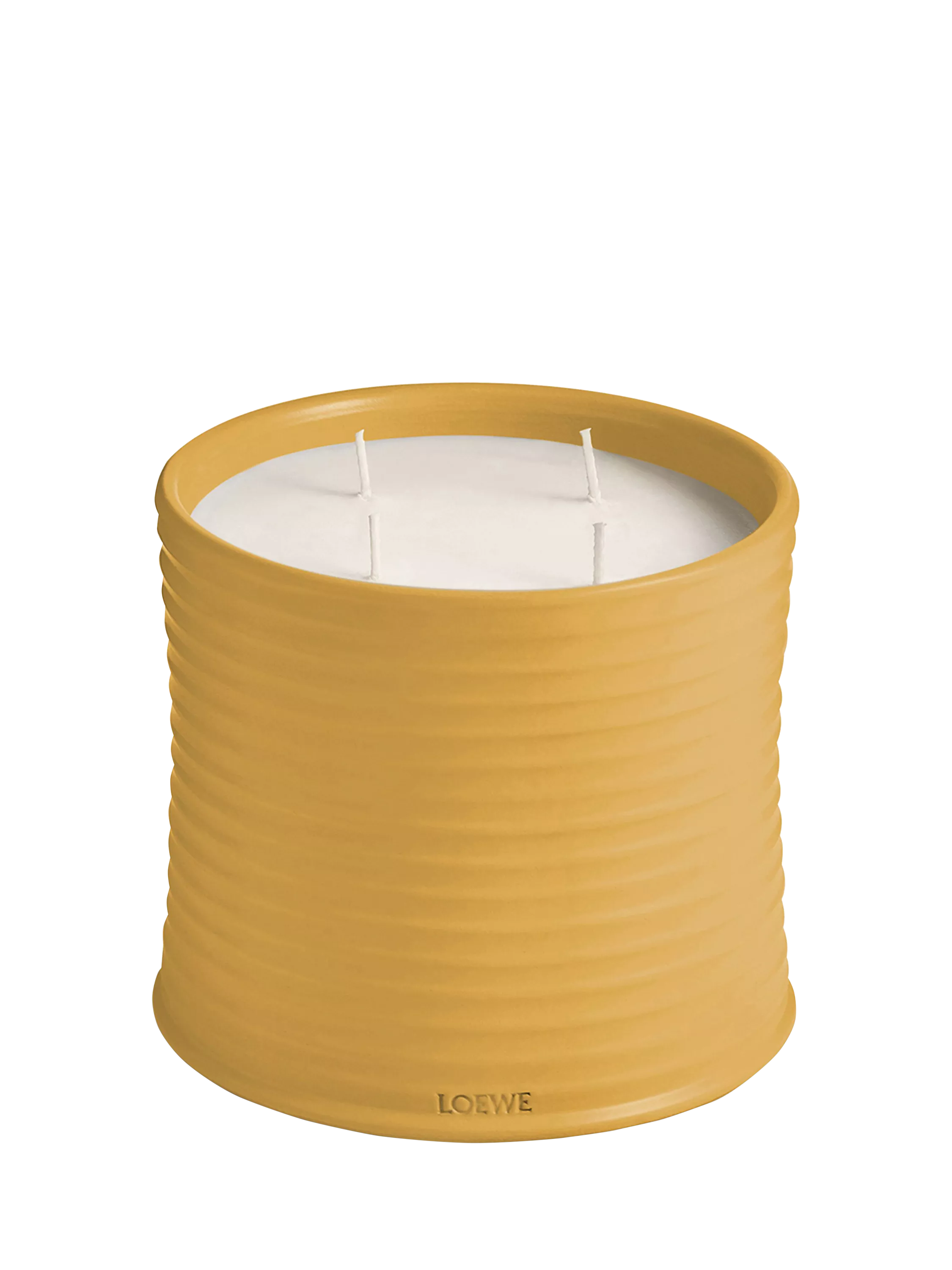 LOEWE wasabi scented candle in yellow-glazed terracotta, UK version