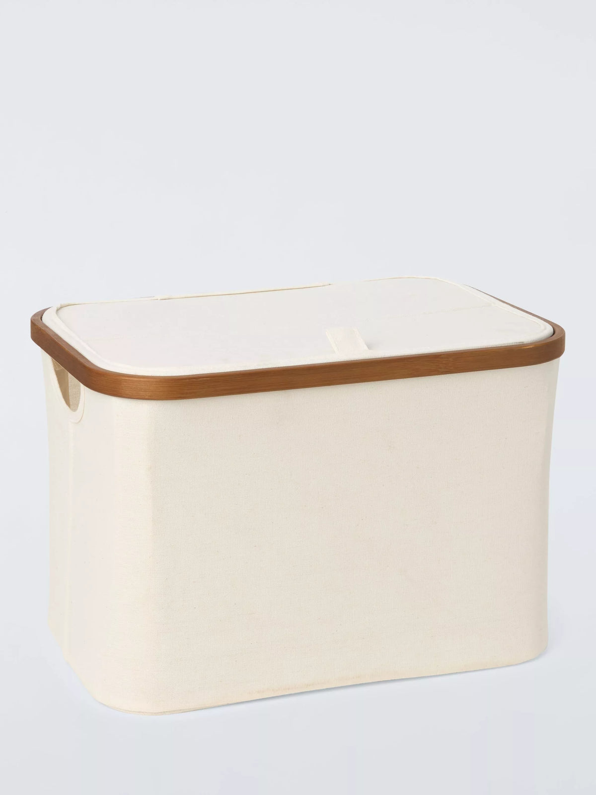John Lewis bamboo rim lidded storage basket H25xW38xD26cm - British product