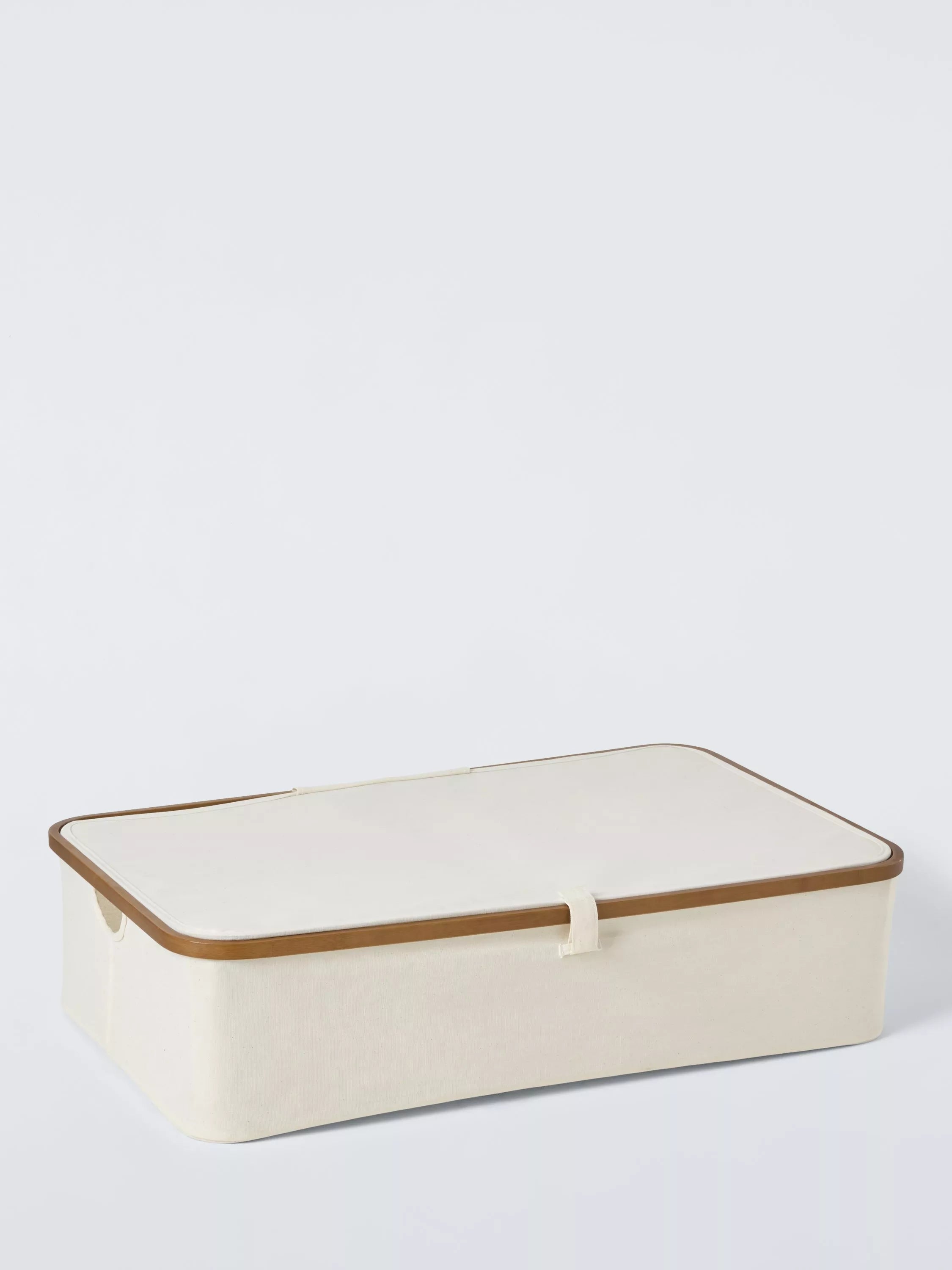 John Lewis bamboo lidded underbed storage basket H19cm (British brand)