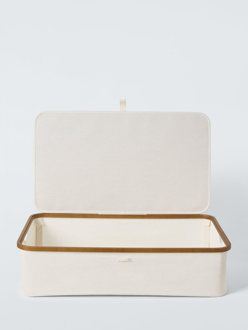 John Lewis bamboo lidded underbed storage basket H19cm (British brand)