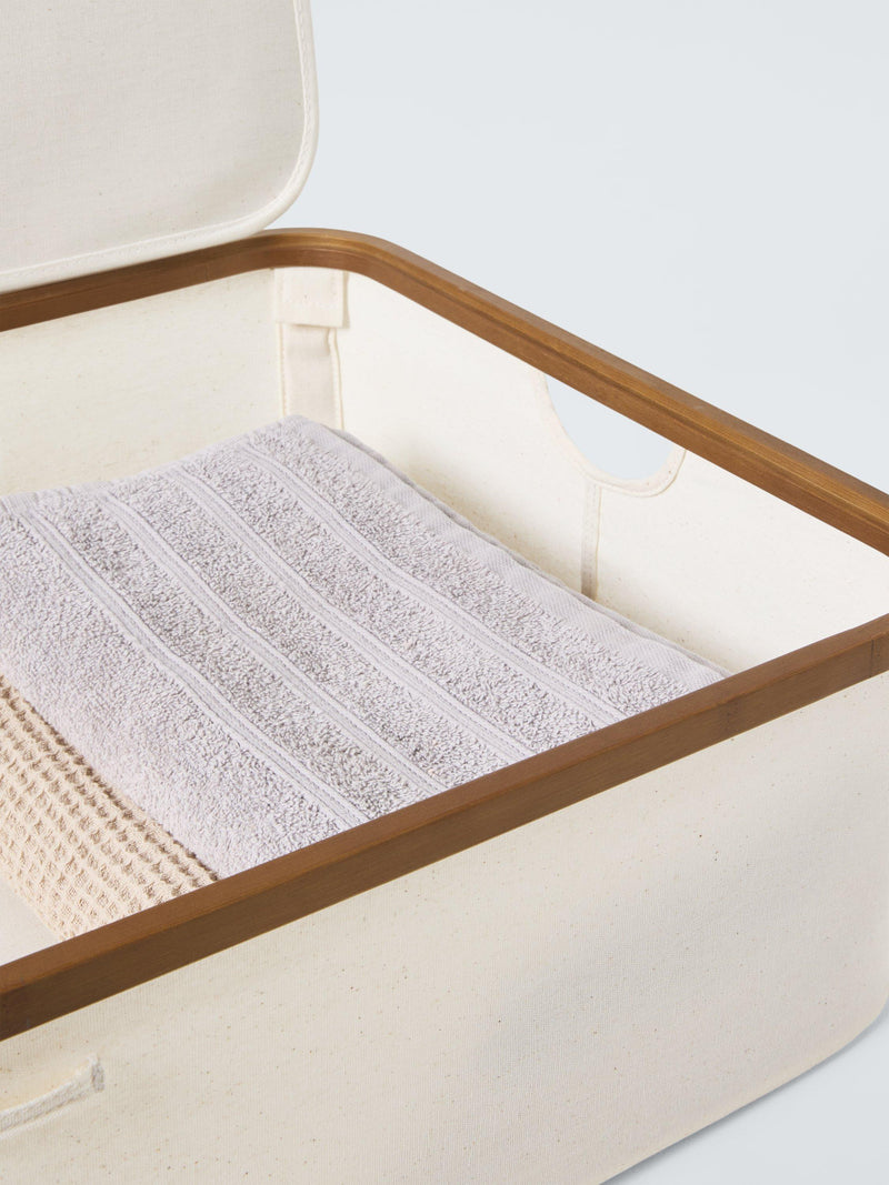 John Lewis bamboo lidded underbed storage basket H19cm (British brand)