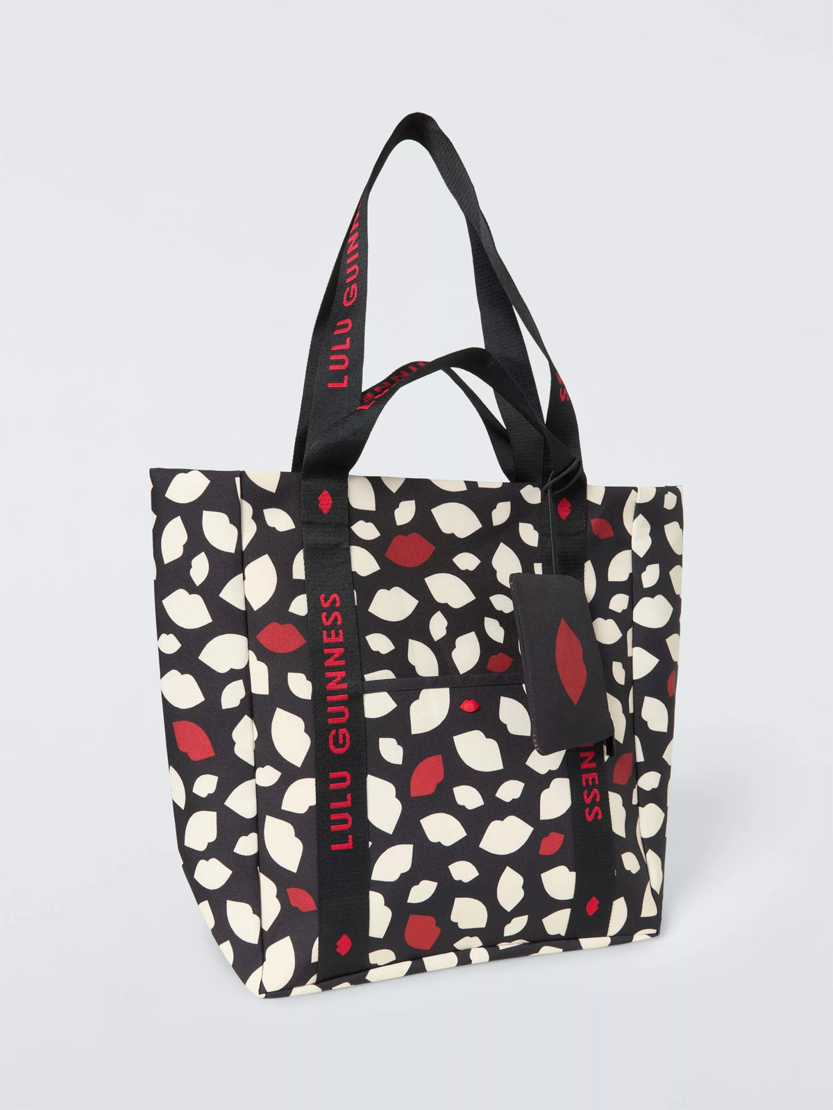 Lulu Guinness large tote bag with lip motif in multi, UK version