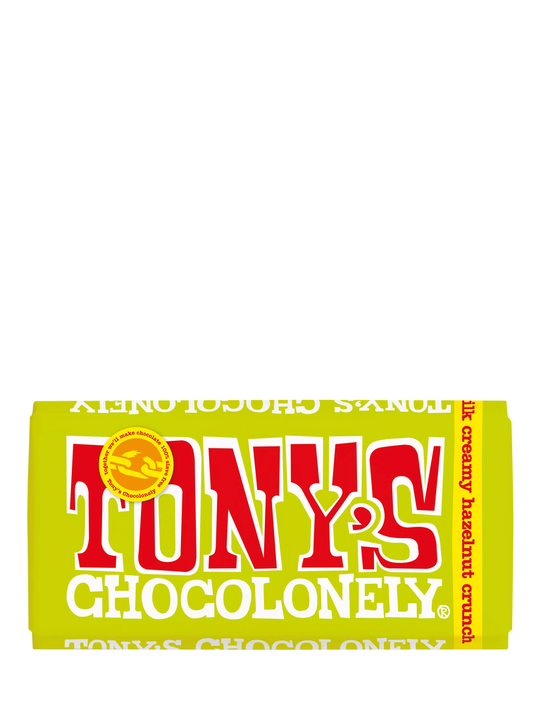 Tony's Chocolonely Milk Hazelnut Crunch Bar, 180g