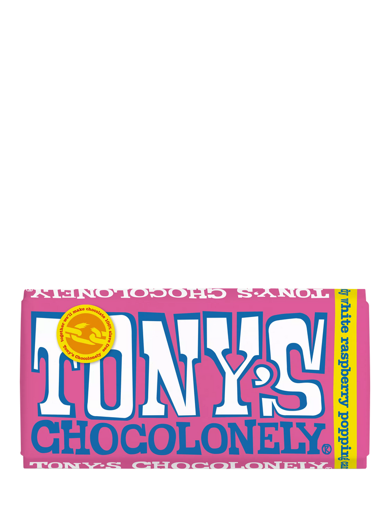 Tony's Chocolonely White Chocolate Raspberry Popping Candy Bar, 180g