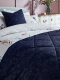 Laura Ashley Barley Quilted Bedspread, Navy