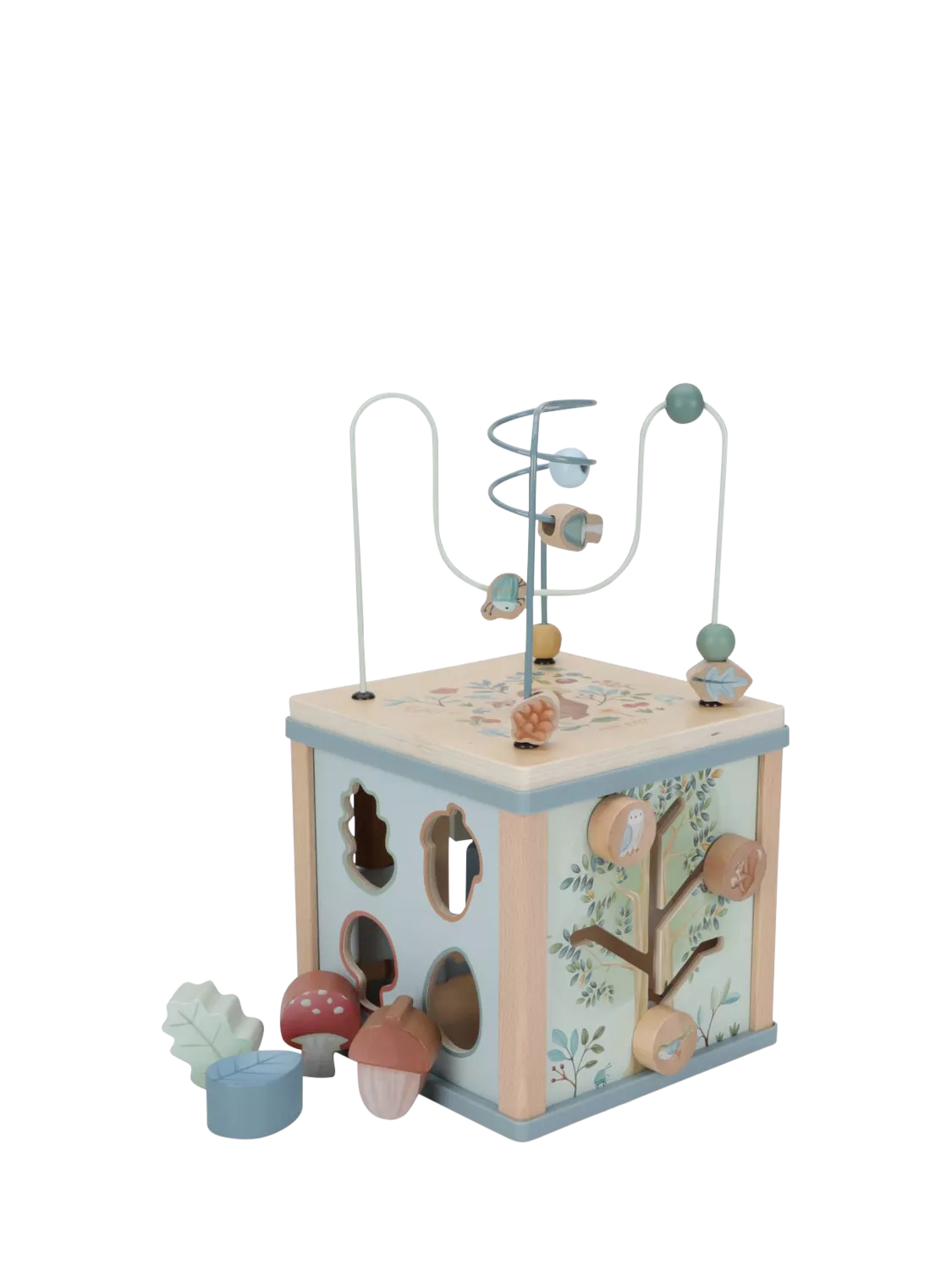 Forest Themed Activity Cube with Shape Sorter and Bead Maze Toy