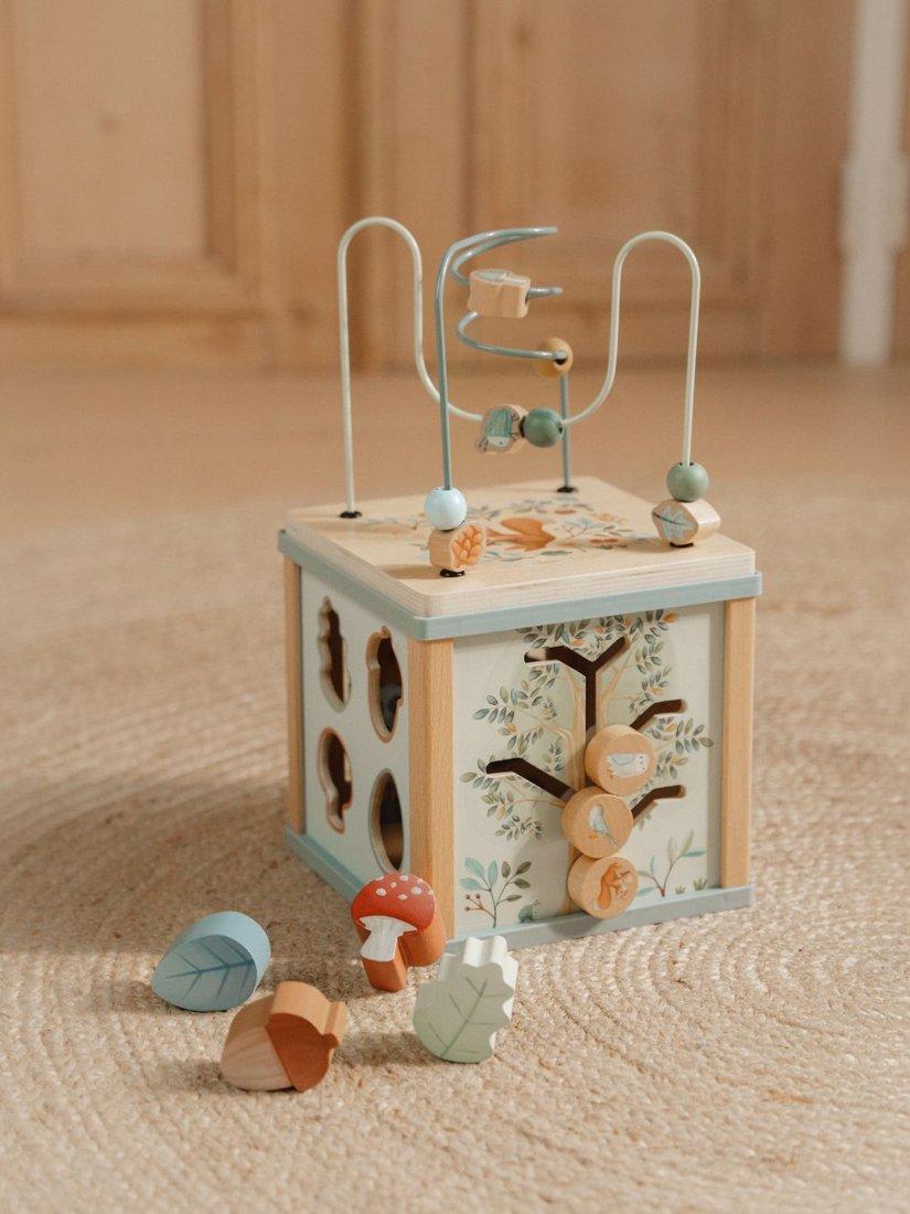 Forest Themed Activity Cube with Shape Sorter and Bead Maze Toy