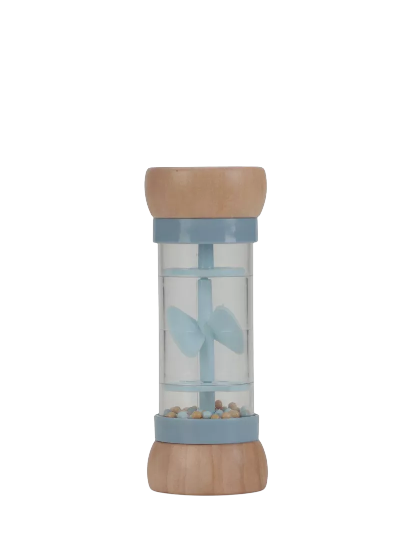 Sensory Wooden Rain Rattle for Babies with Forest Animal Decorations