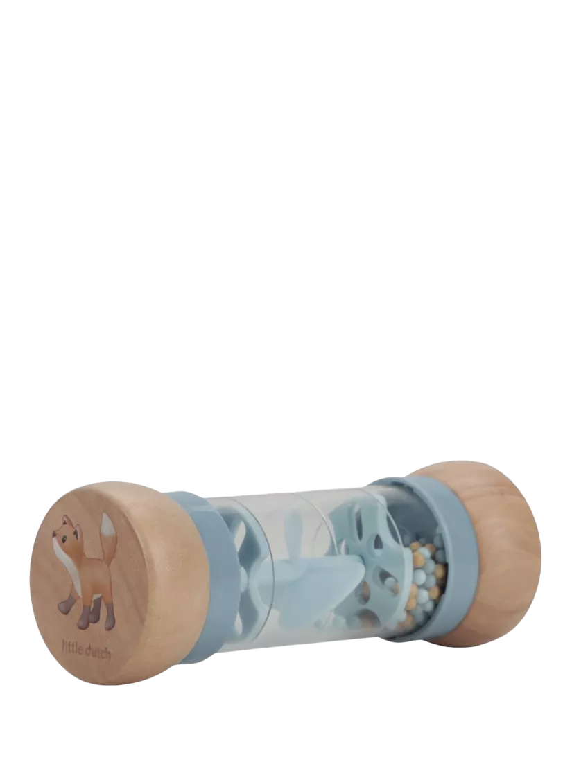 Sensory Wooden Rain Rattle for Babies with Forest Animal Decorations