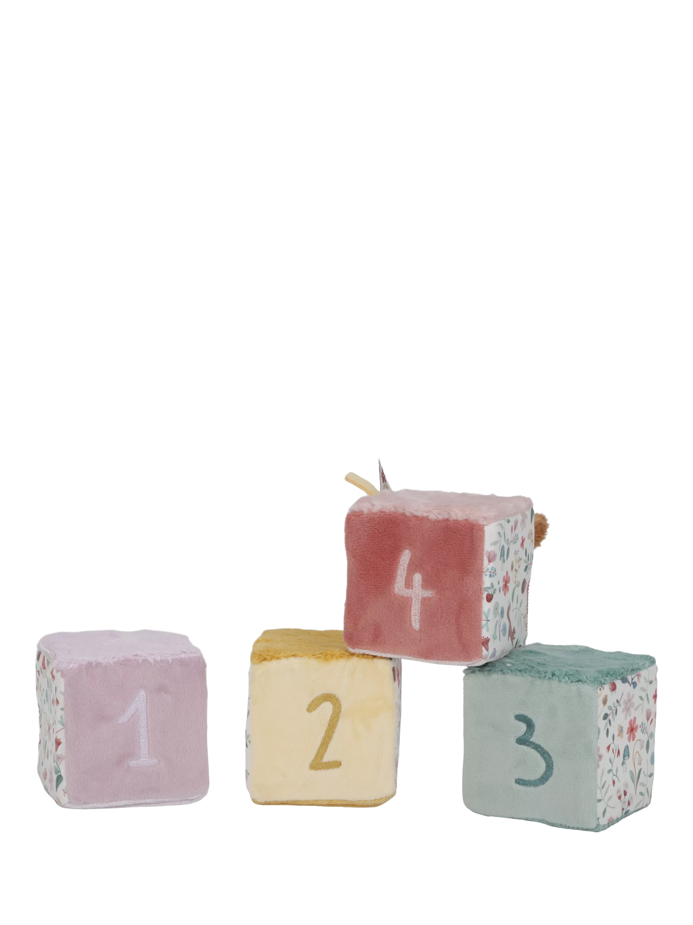 Soft Multi-Sensory Activity Cube Set of 4 with Numbers and Mirror