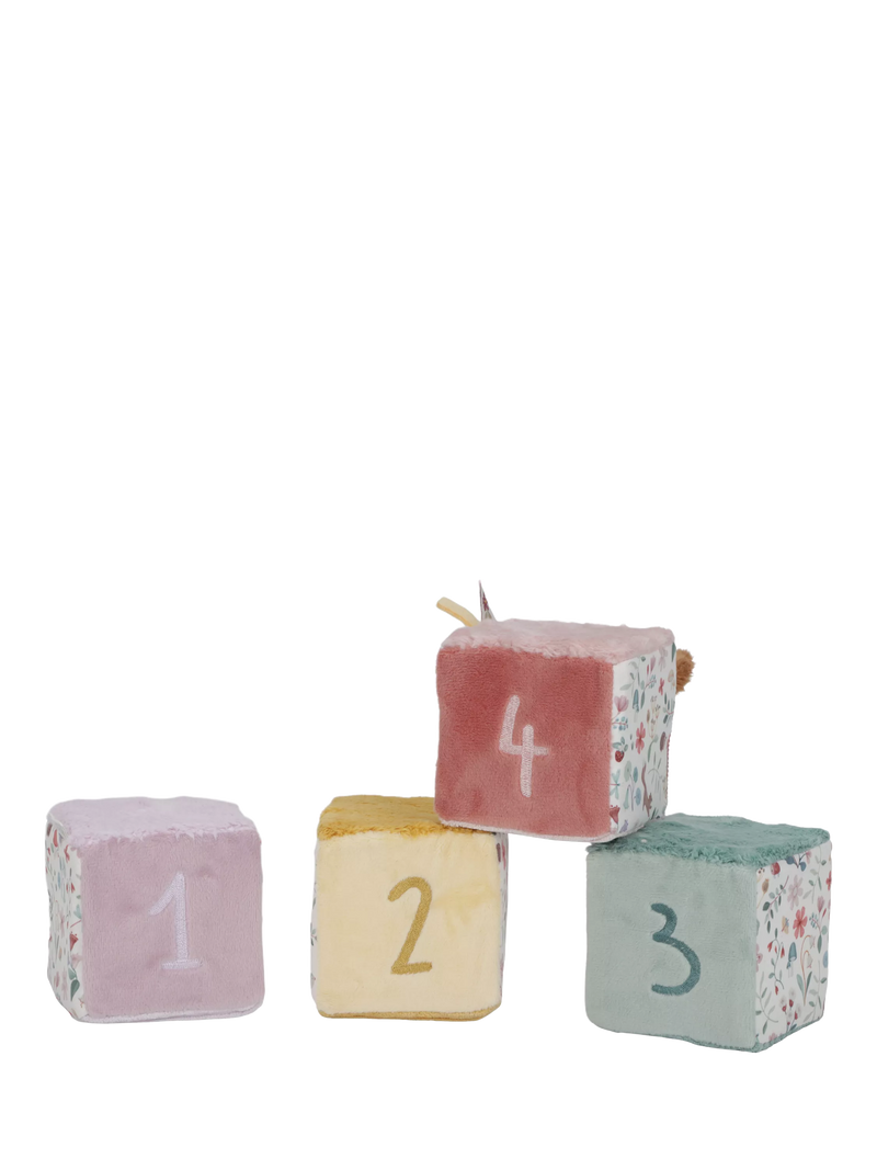 Soft Multi-Sensory Activity Cube Set of 4 with Numbers and Mirror