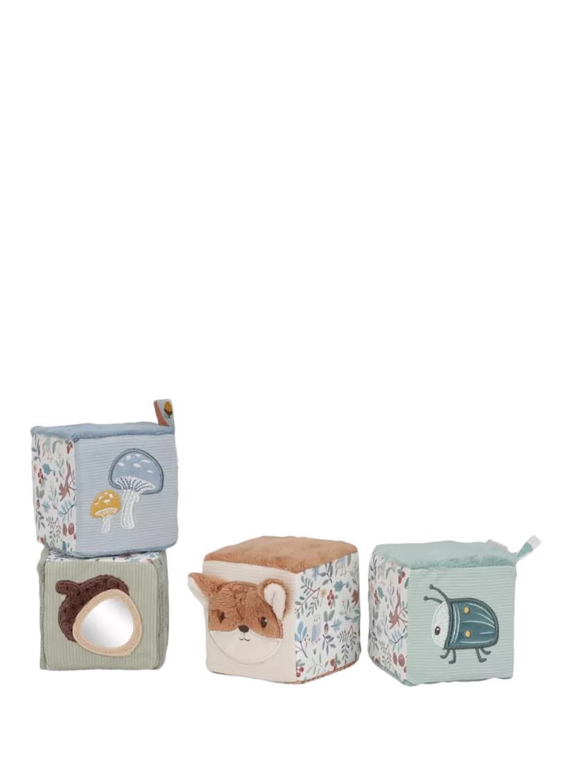 Soft Activity Cubes Set of 4 with Multi-Sensory Features for Babies