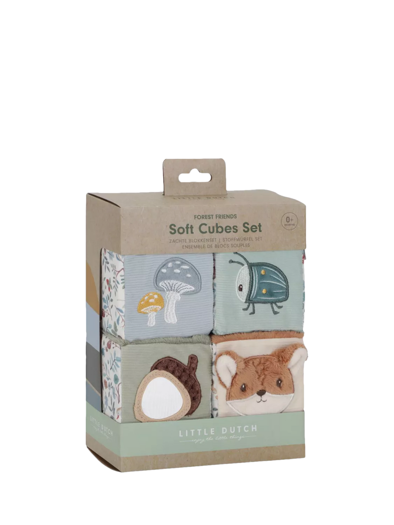Soft Activity Cubes Set of 4 with Multi-Sensory Features for Babies