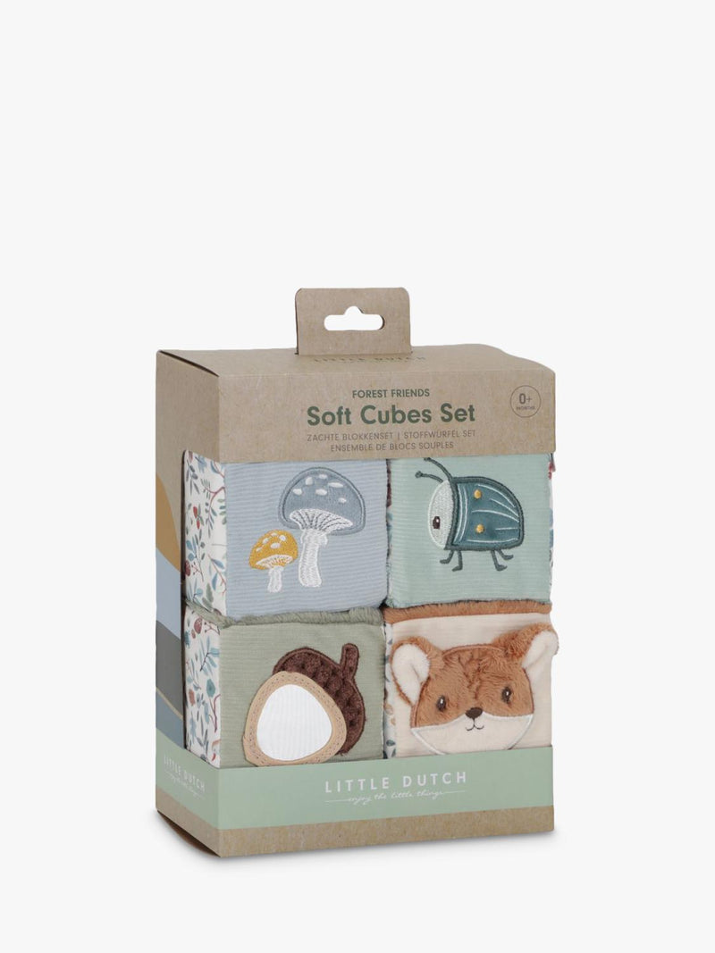 Soft Activity Cubes Set of 4 with Multi-Sensory Features for Babies