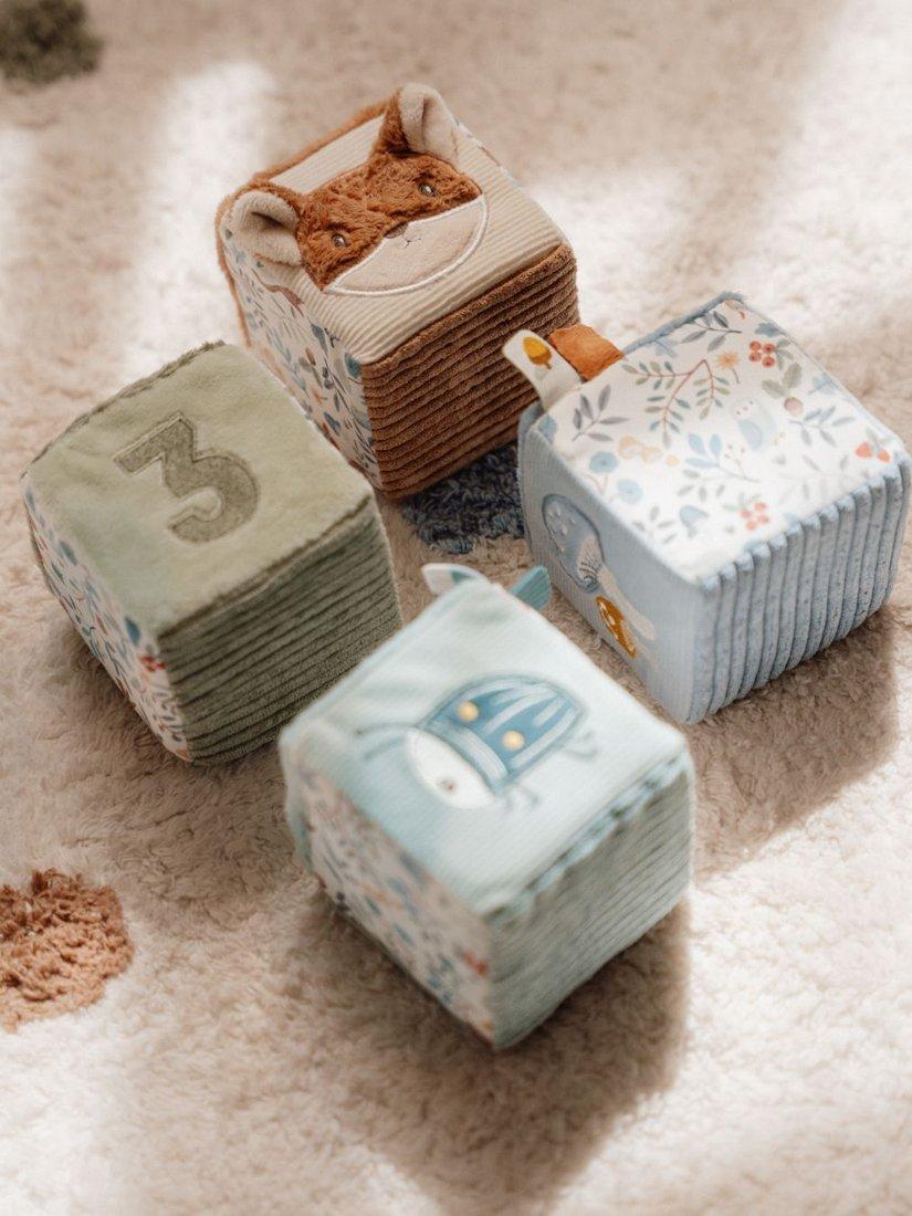 Soft Activity Cubes Set of 4 with Multi-Sensory Features for Babies