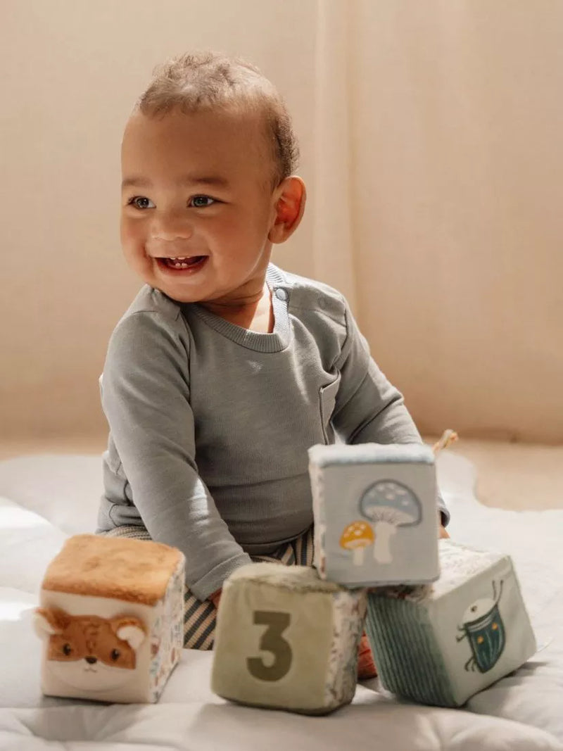 Soft Activity Cubes Set of 4 with Multi-Sensory Features for Babies