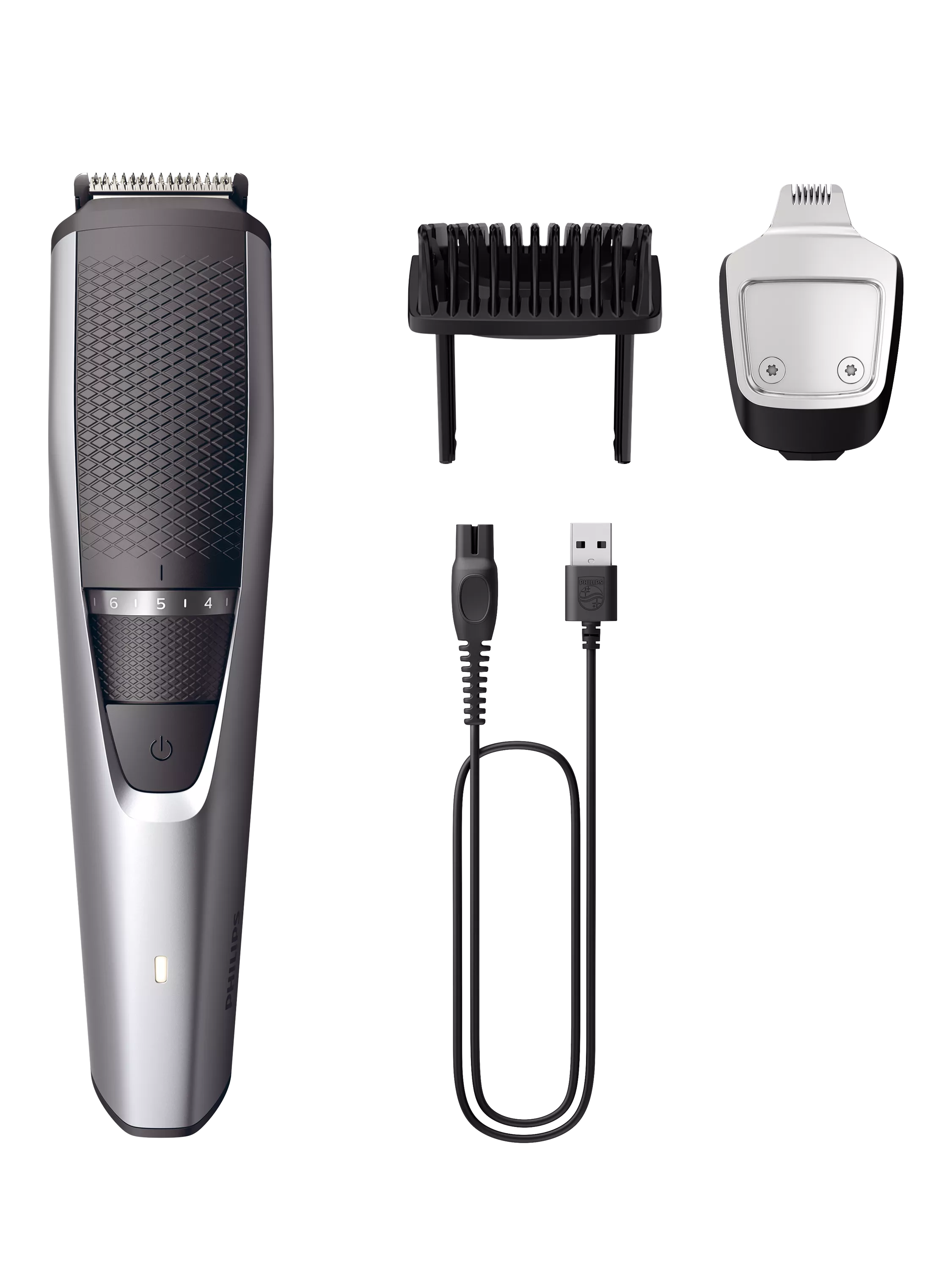 Philips beard trimmer with self-sharpening blades and lift and trim technology, imported from the UK