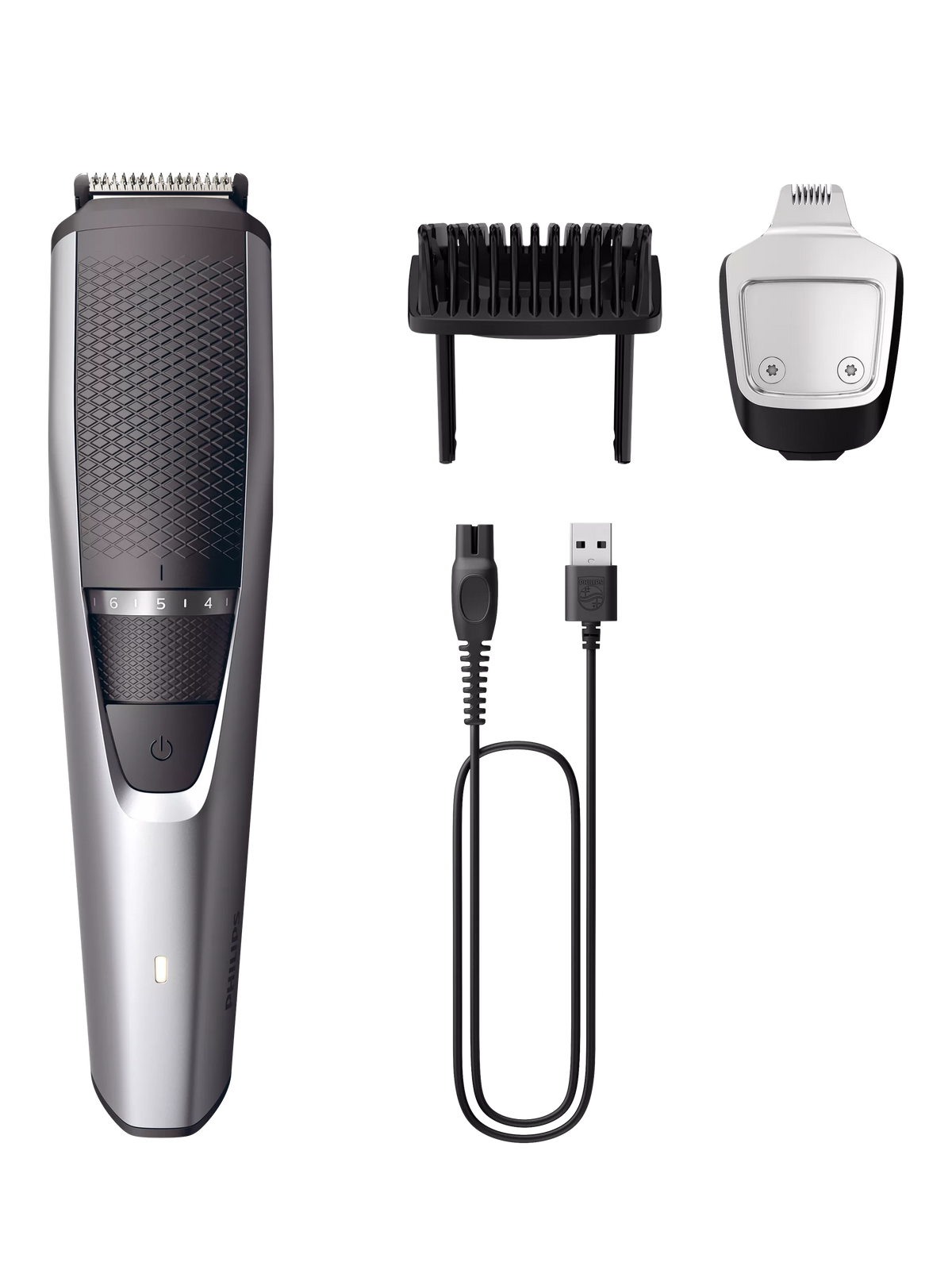 Philips beard trimmer with self-sharpening blades and lift and trim technology, imported from the UK