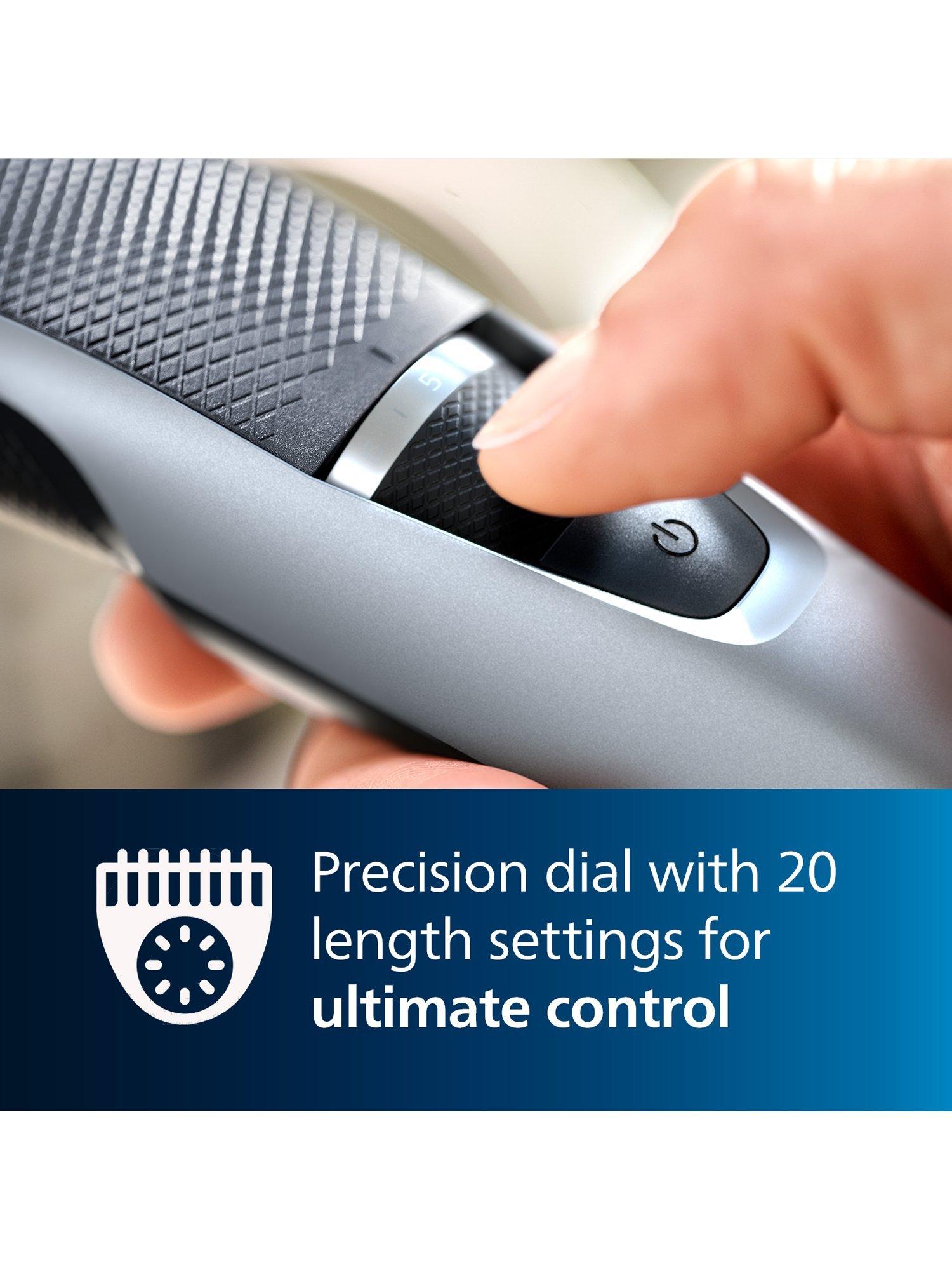 Philips beard trimmer with self-sharpening blades and lift and trim technology, imported from the UK