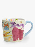 Bone China Ceramic Mug with Dog Illustrations, 300ml