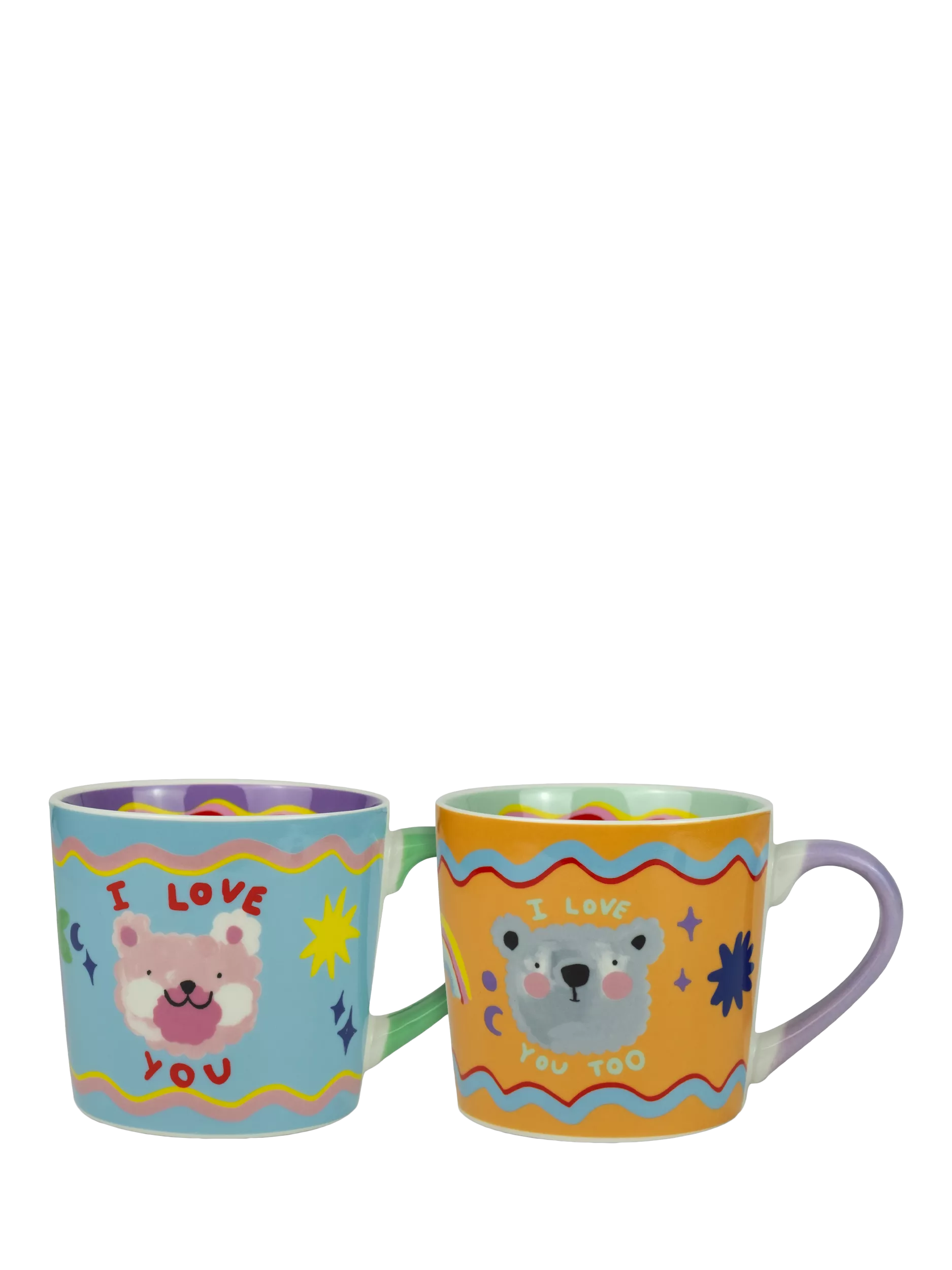 Eleanor Bowmer teddy bear mugs set of 2, UK version