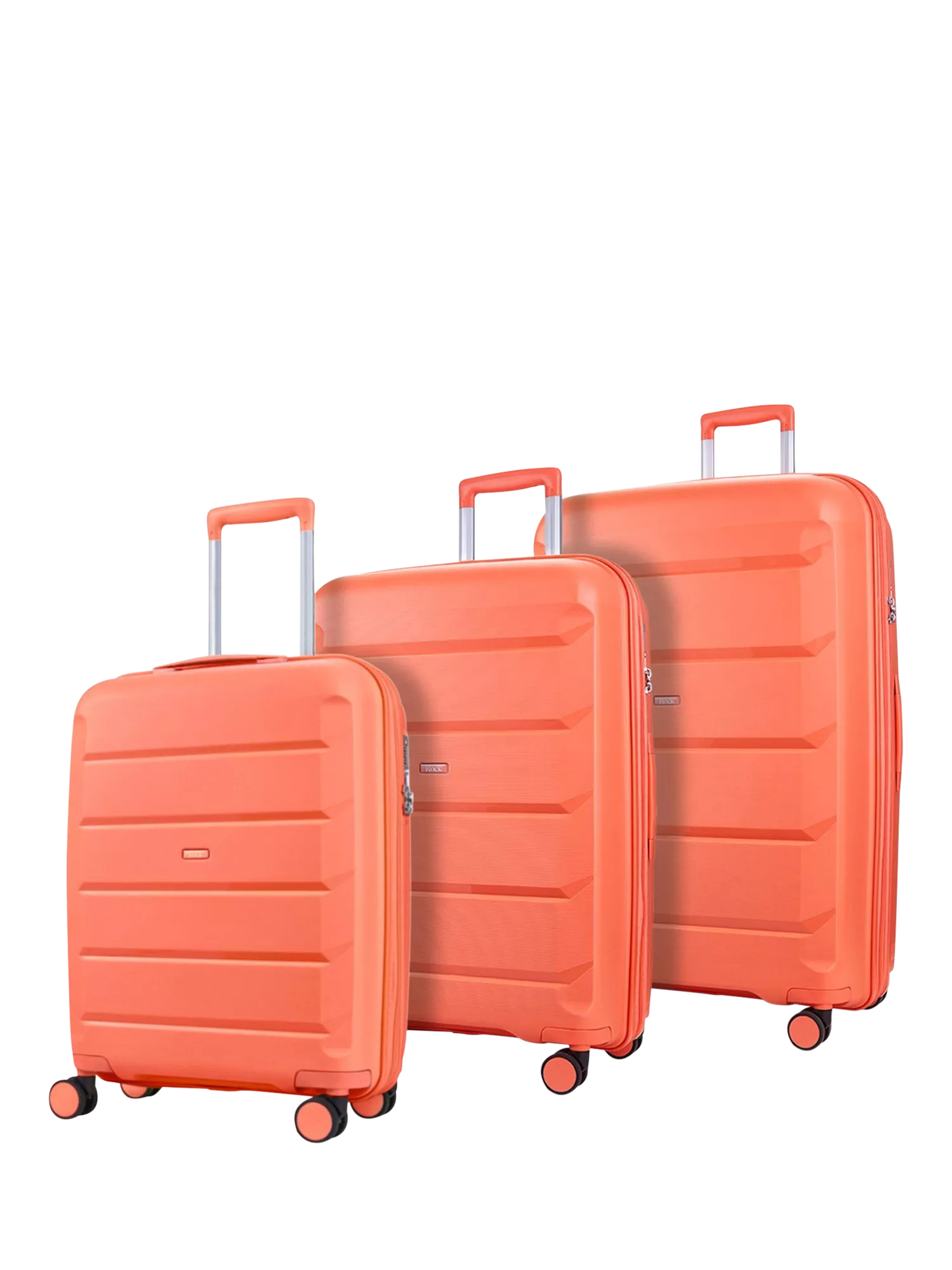 Rock expandable suitcase set peach 3 piece - British product