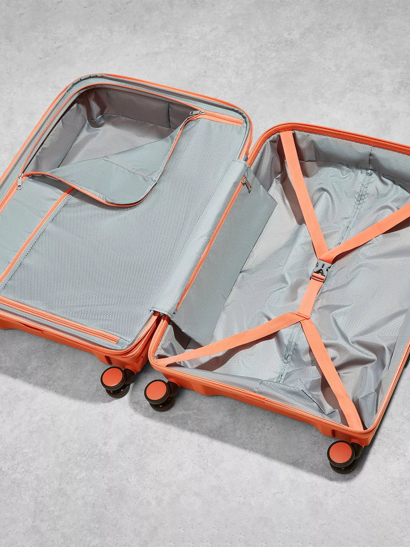 Rock expandable suitcase set peach 3 piece - British product