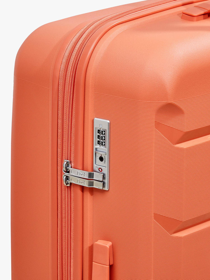 Rock expandable suitcase set peach 3 piece - British product