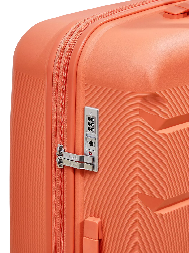 Rock expandable suitcase set peach 3 piece - British product