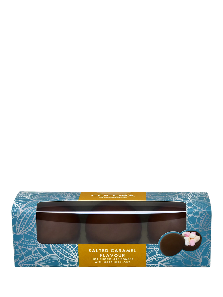 Cocoba Salted Caramel Hot Chocolate Bombes, Pack of 3, 150g