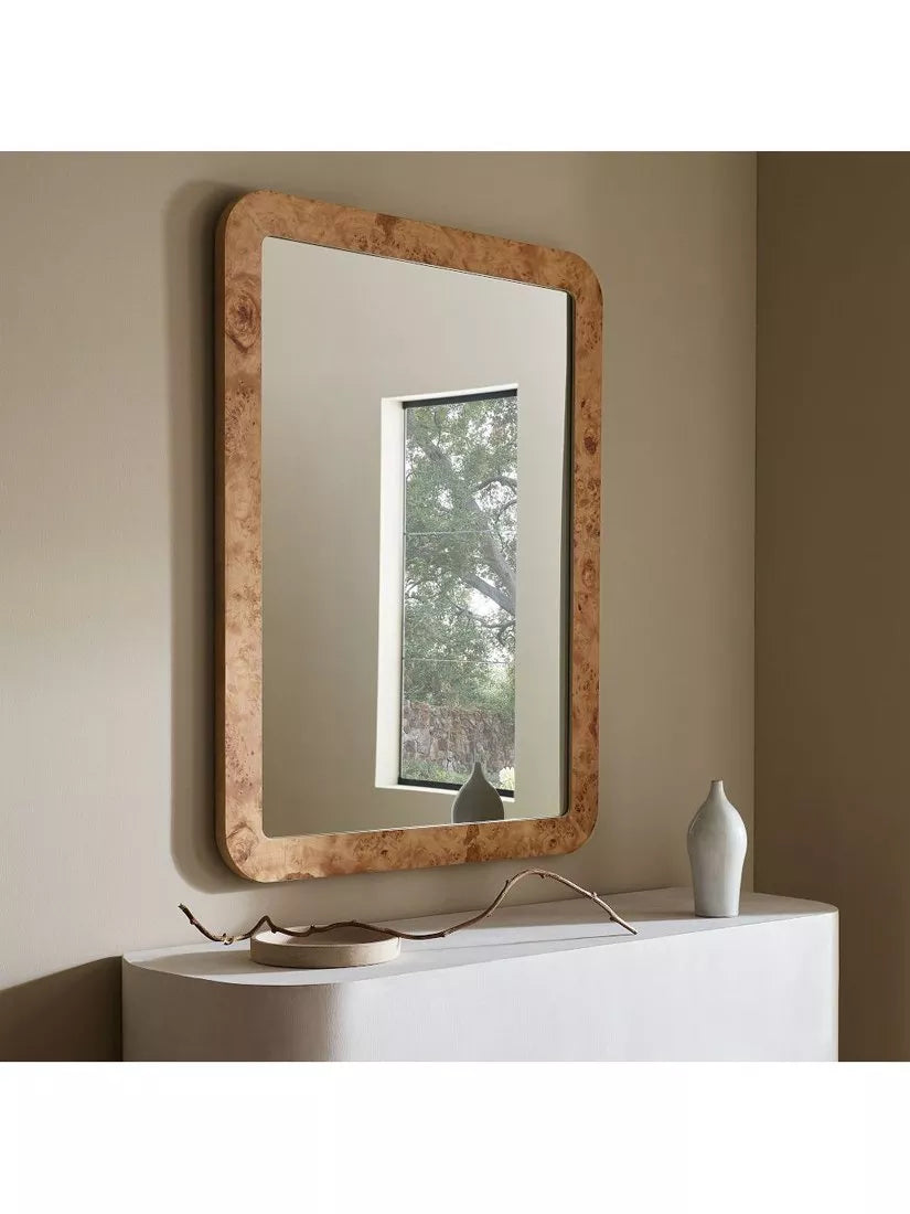 West Elm wall mirror burled wood oak effect 102x77cm, UK version