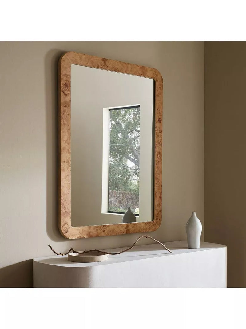 West Elm wall mirror burled wood oak effect 102x77cm, UK version