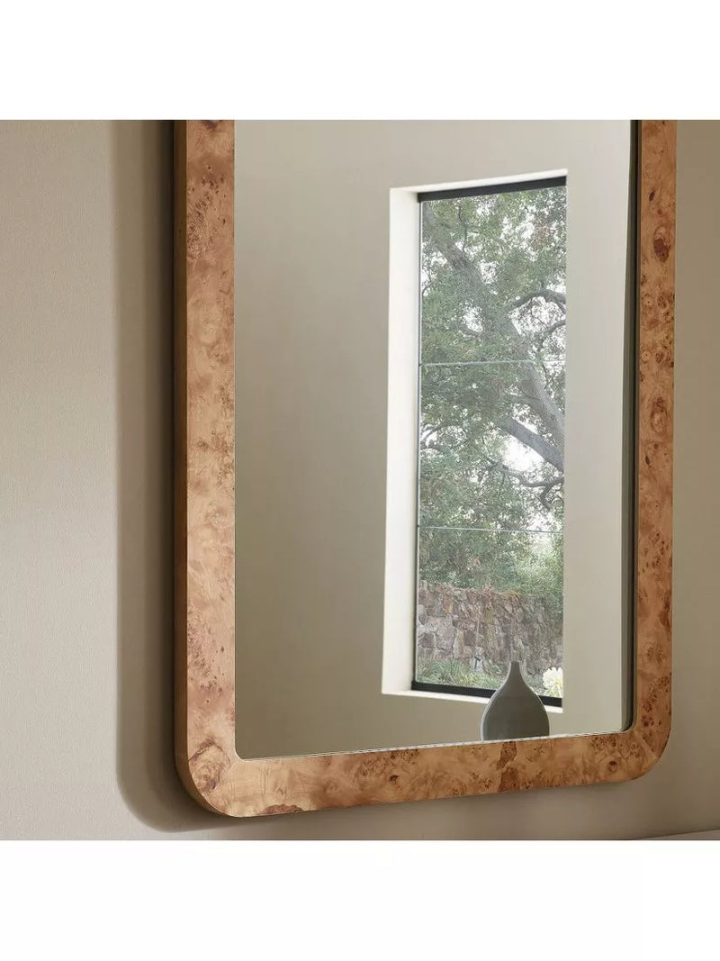 West Elm wall mirror burled wood oak effect 102x77cm, UK version