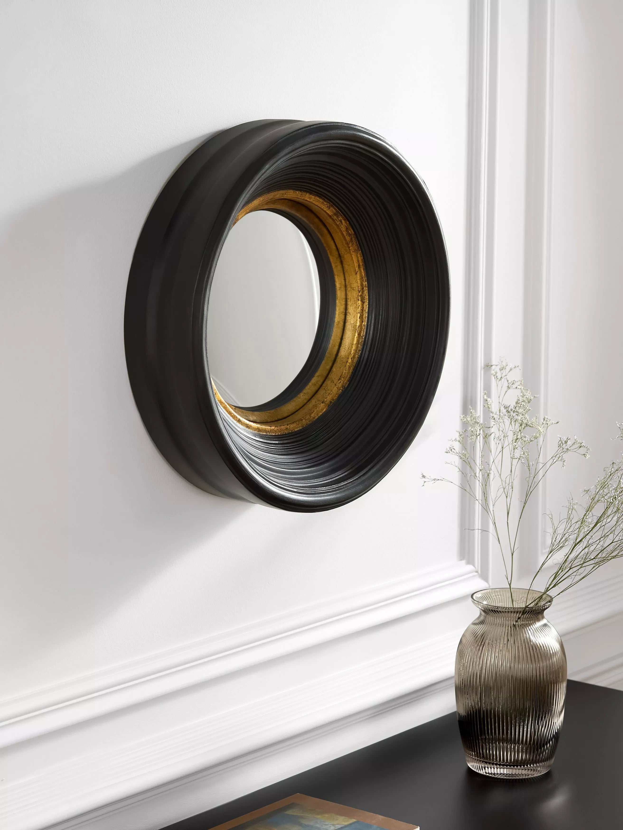 John Lewis round convex wall mirror black 40cm, UK version