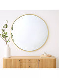 West Elm oversized round mirror 122cm antique brass (British brand)