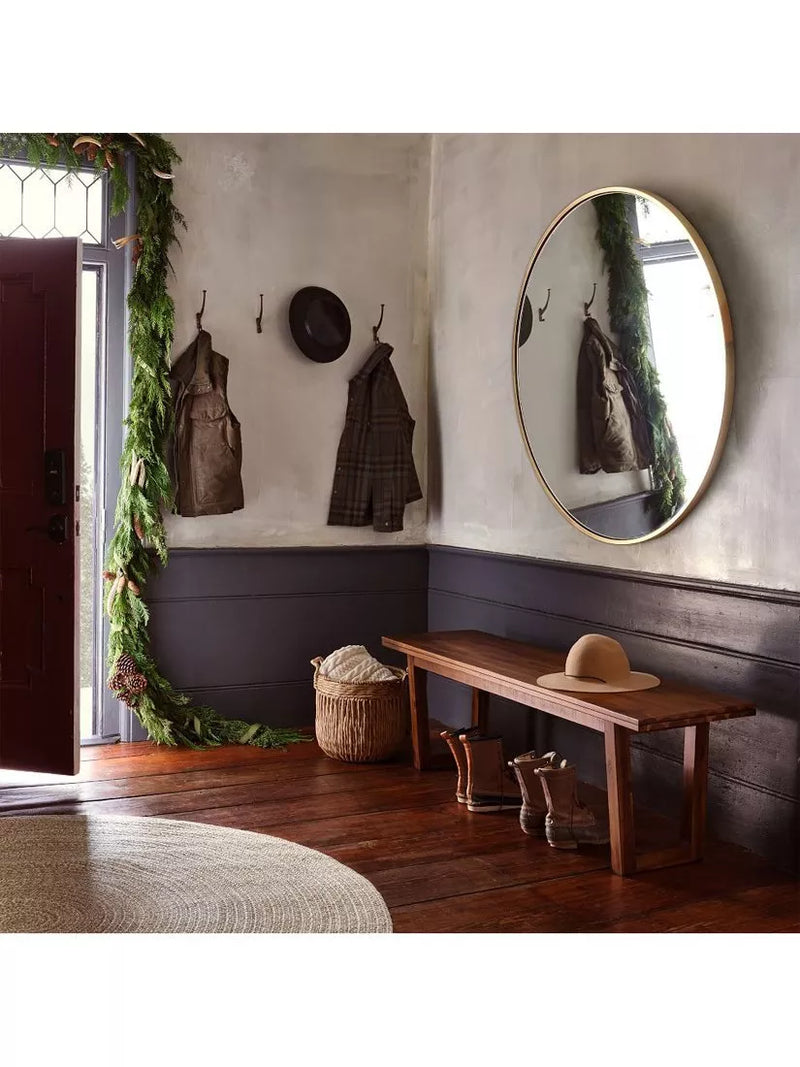 West Elm oversized round mirror 122cm antique brass (British brand)