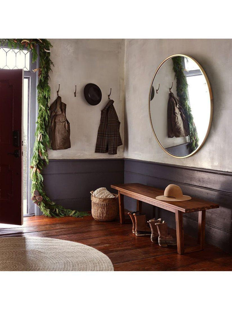 West Elm oversized round mirror 122cm antique brass (British brand)