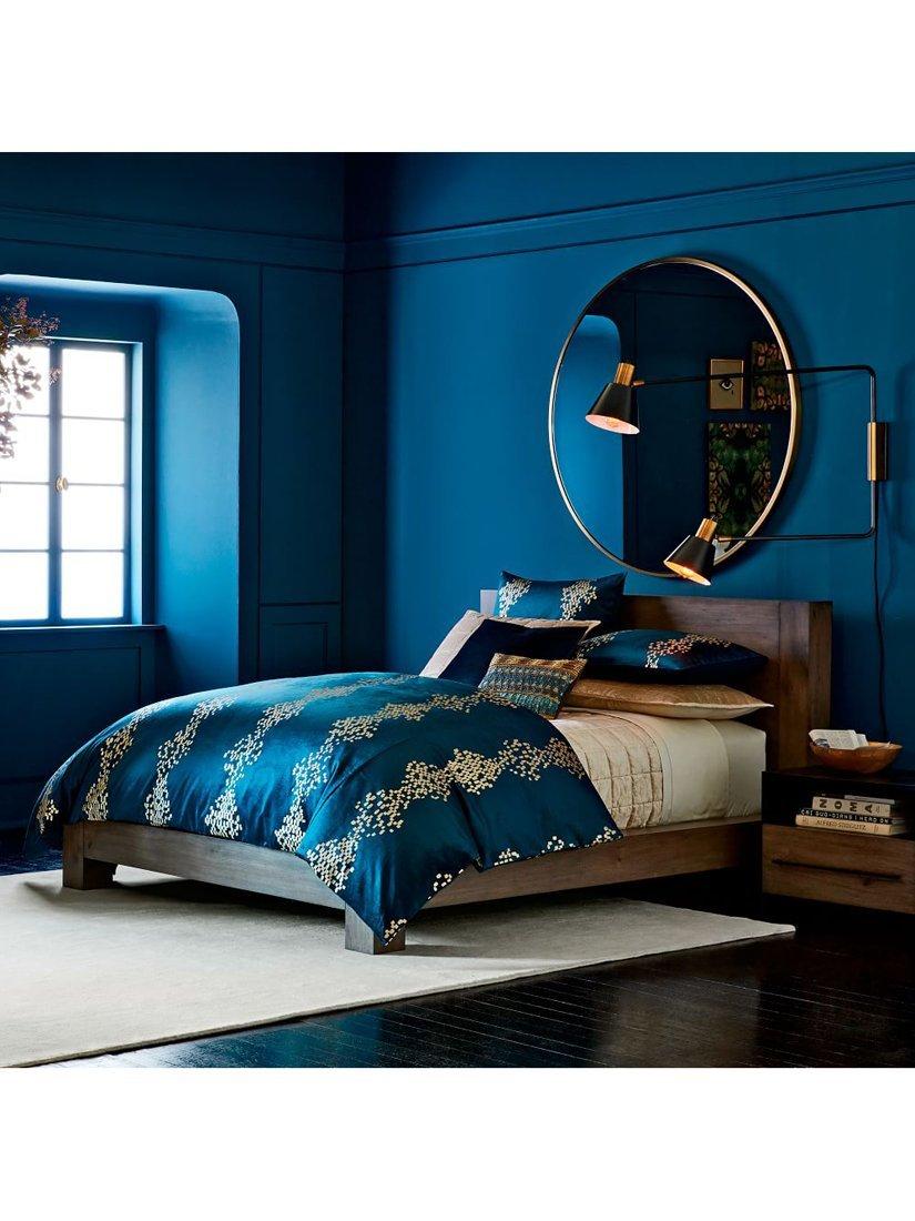 West Elm oversized round mirror 122cm antique brass (British brand)