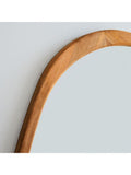 West Elm mid-century acacia wood wall mirror Acorn finish 103x129cm, imported from the UK