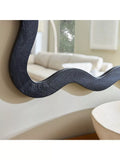 West Elm wavy wall mirror mango wood black 120x89cm, imported from the UK