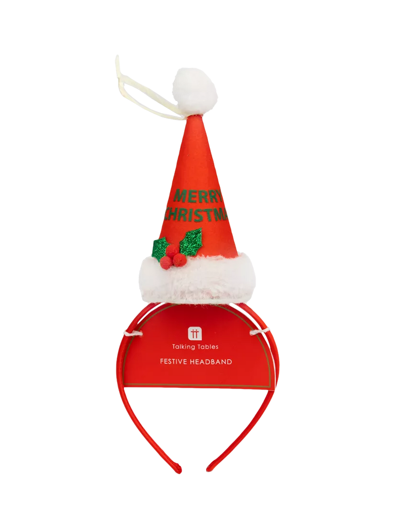 Talking Tables red 'Merry Christmas' novelty headband (British brand)
