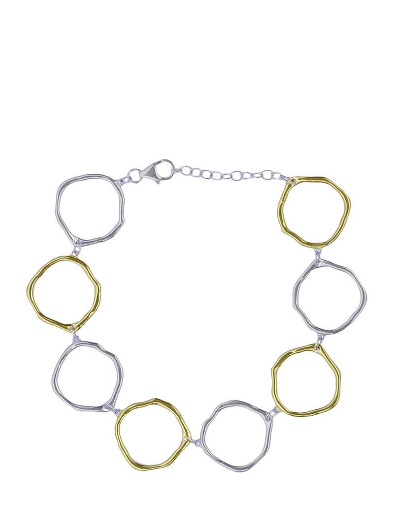 Nina B organic circles bracelet silver gold (British brand)