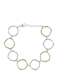 Nina B organic circles bracelet silver gold (British brand)