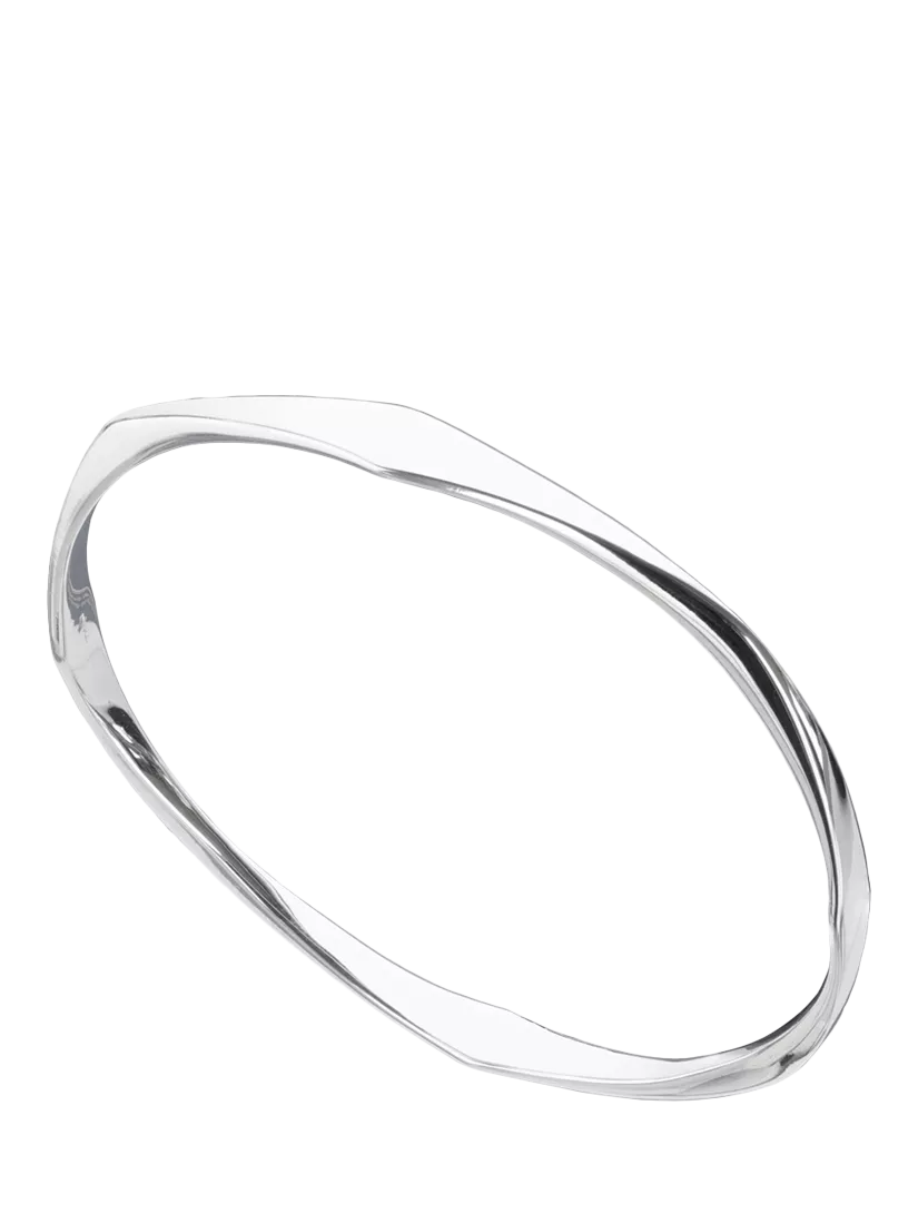 Nina B slim four-sided bangle in silver - British product