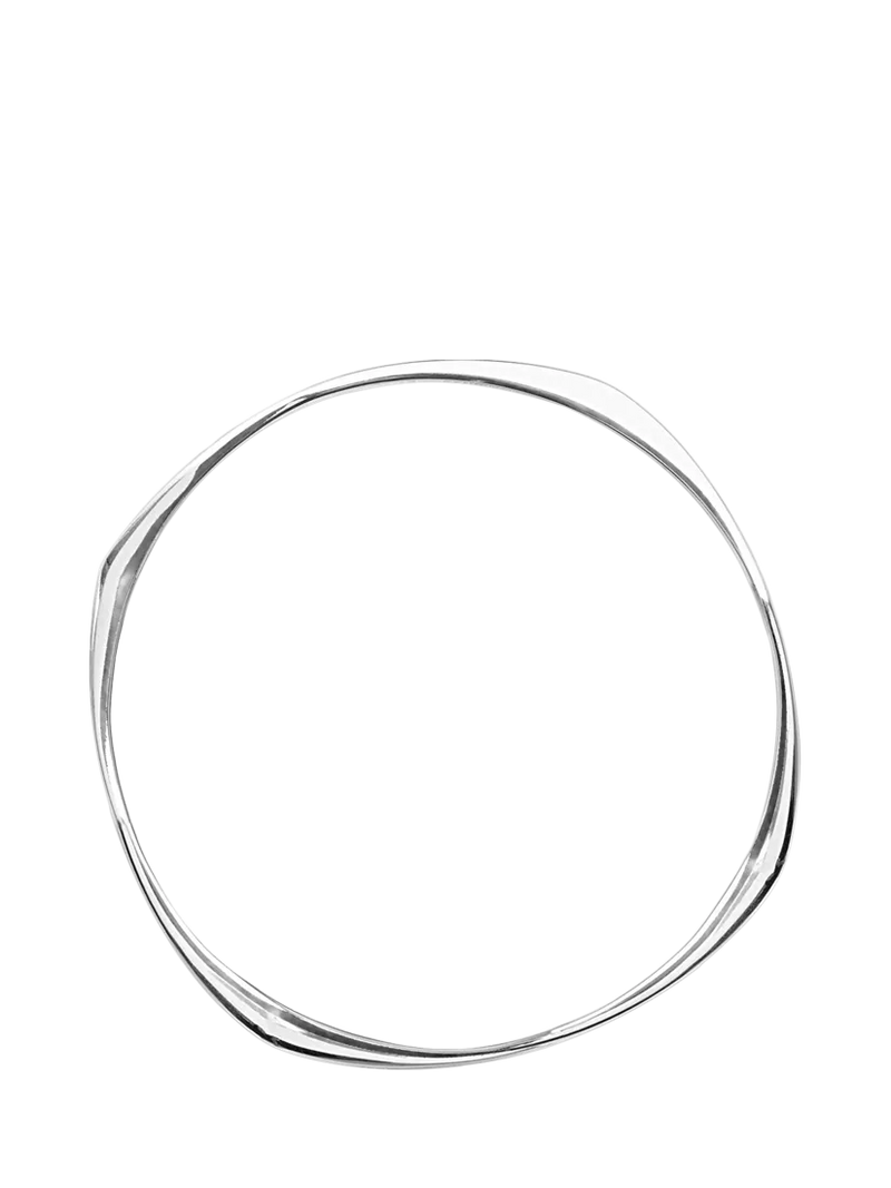 Nina B slim four-sided bangle in silver - British product