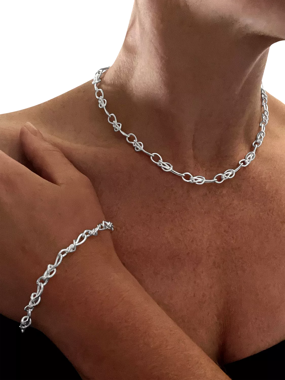 Nina B Bowline Link Bracelet Sterling Silver 20cm - British product