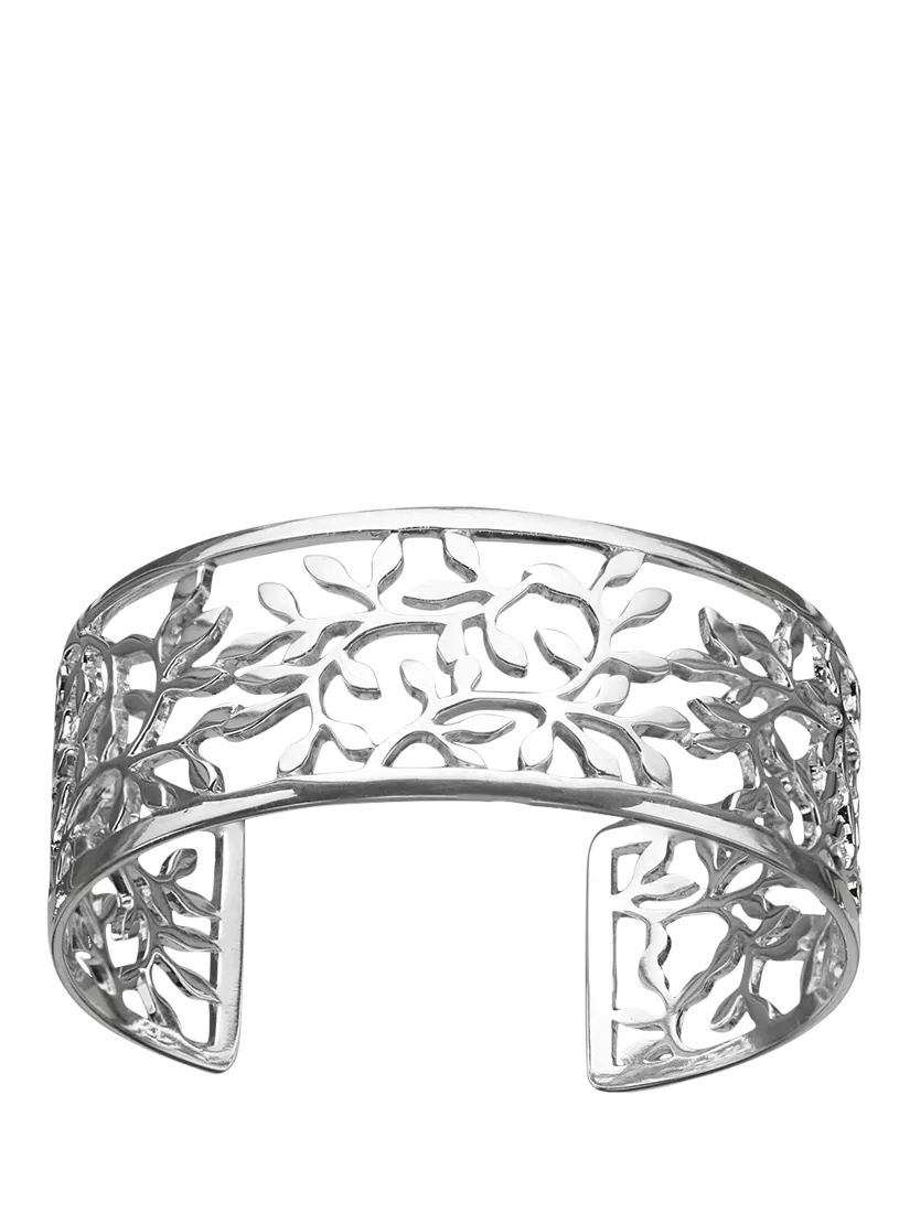 Nina B sterling silver cut out leaves cuff bangle (British brand)