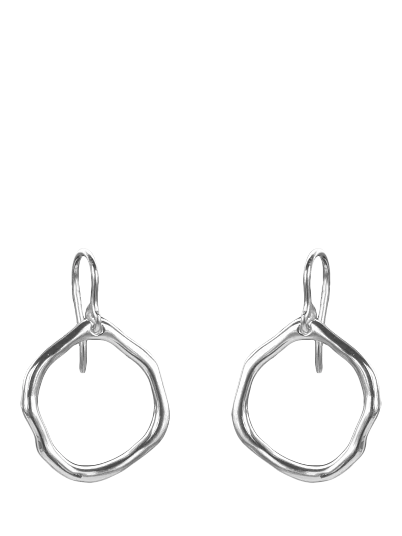 Nina B rugged circle drop earrings 3cm, imported from the UK